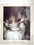 Old Antique Print 1902 Jane Countess Harrington Lord Viscount Petersham 20th