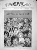 Original Old Antique Print 1902 Crowd Scanning Bulletin Daily Telegraph King