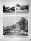 Old Antique Print 1902 Pretoria Thanksgiving Motor Car Buckingham Barlow 20th