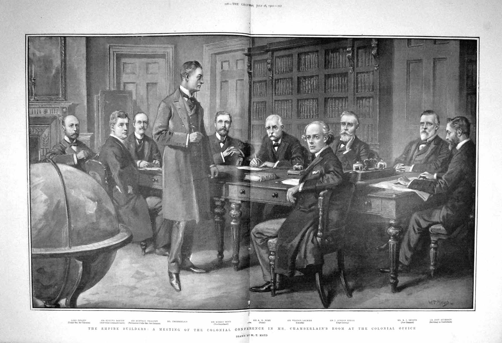 Old Antique Print 1902 Chamberlain Laurier Sprigg Seddon Anderson Barton 20th
