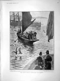 Old Antique Print 1902 King Cruise Serenaders Ramsey Ship Brodick Ailsa 20th