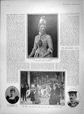 Original Old Antique Print 1902 Queen Belgians Lonyay Spa Switzerland Tourists