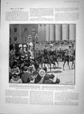 Original Old Antique Print 1902 Lord-Lieutenant Earl Dudley Dublin City Hall