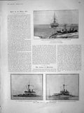 Old Antique Print 1902 Torpedo Boat Ship Devastation Carnegie Rome Pope 20th