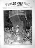 Original Old Antique Print 1902 Royal Luncheon Guildhall Queen Princess Wales
