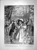 Original Old Antique Print 1902 Fancy Dress Therapia Landau Ponies Scots 20th