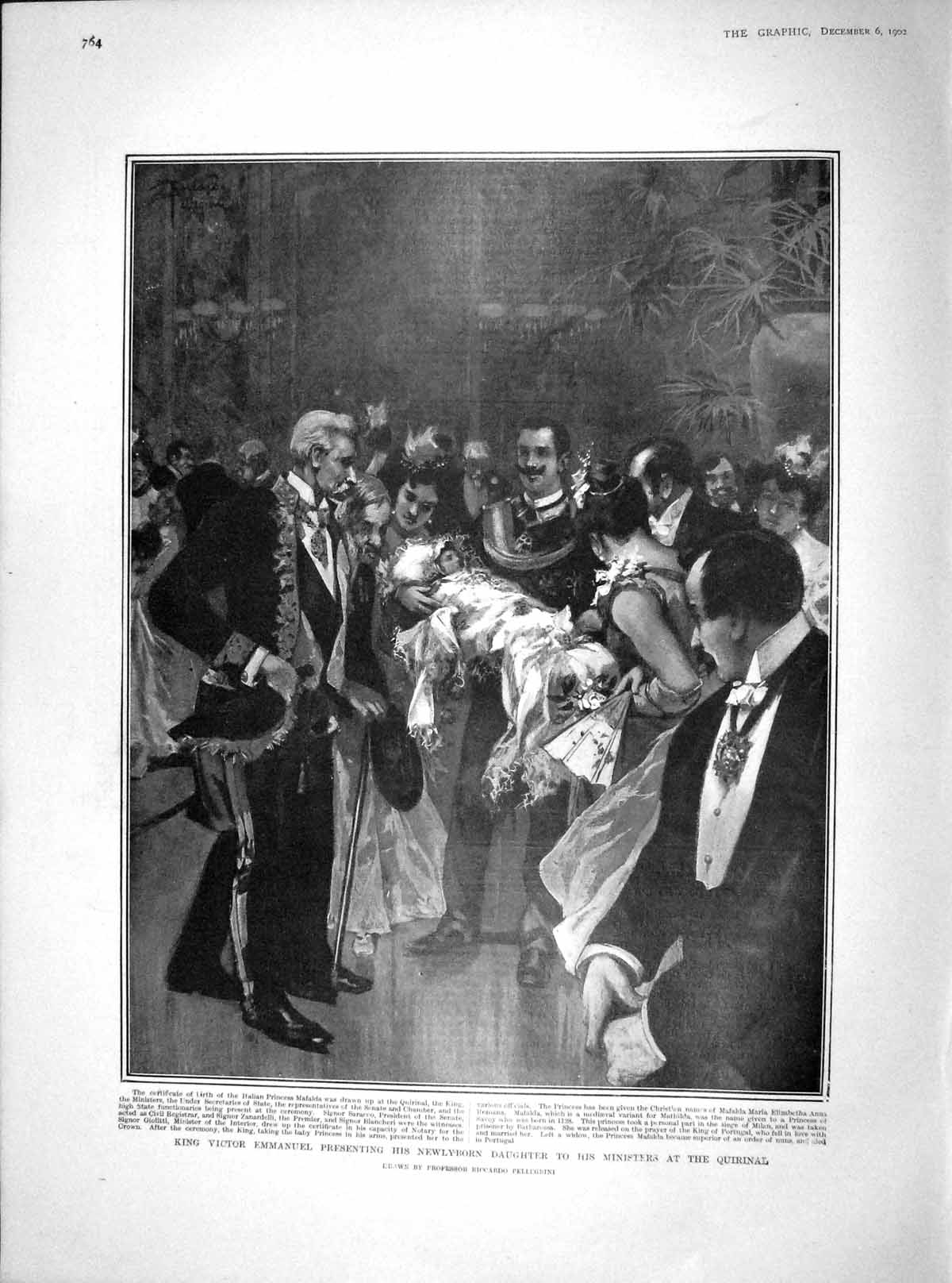 Old Antique Print 1902 King Victor Emmanuel Quirnal Lord Kitchener Soudan 20th