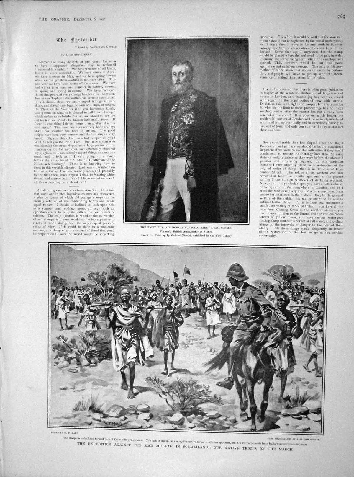 Original Old Antique Print 1902 RumbMullah Somaliland Funeral Herr Krupp Essen