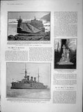 Old Antique Print 1902 Russian Ship Pobielda Mossel Dock Tonga Transport 20th