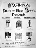 Old Antique Print 1902 Advertisement Warings Mahogany Table Chair Cushion 20th