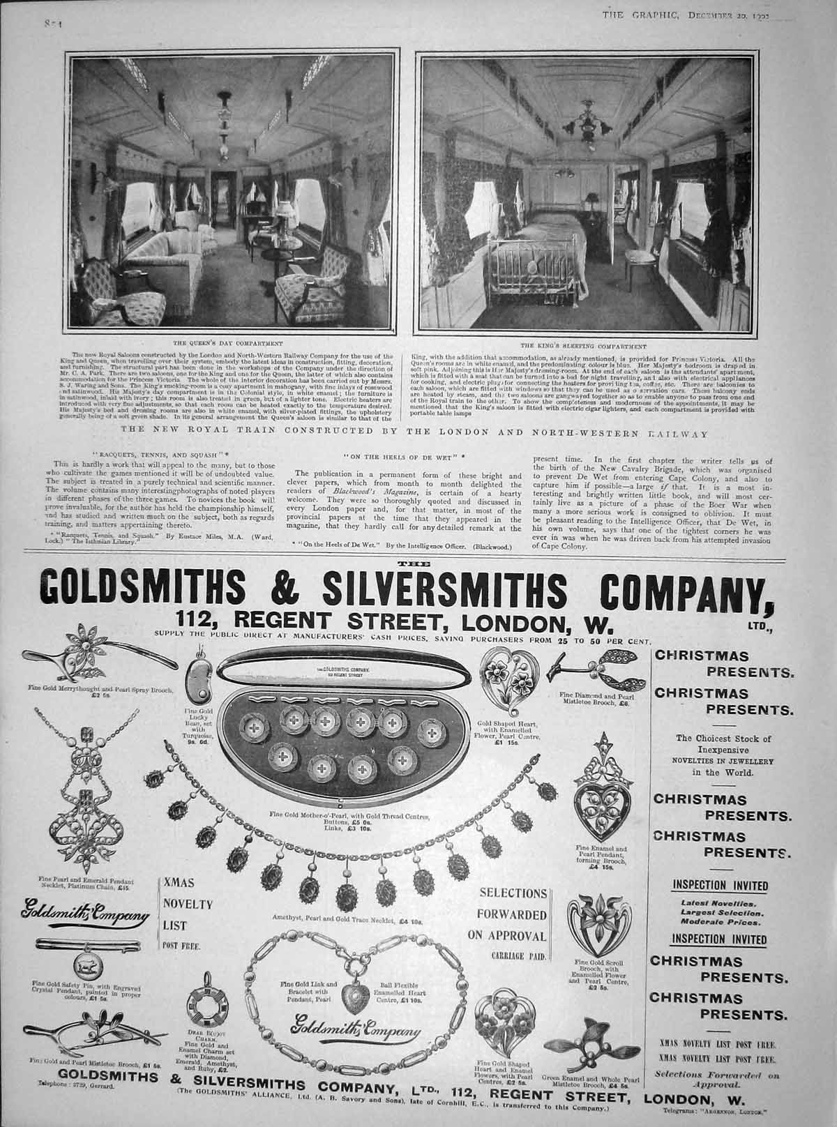Original Old Antique Print 1902 Royal Train Queen London North-Western Railway