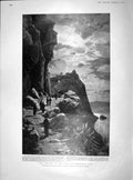 Original Old Antique Print 1902 Convent Mar Saba Jerusalem Dead Sea 20th