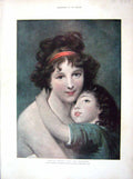 Original Old Antique Print 1902 Colour Madame Lebrun Daughter Louvre Paris 20th