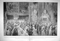Original Old Antique Print 1902 Luncheon Guildhall King Queen Hall Dais Sword