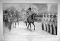 Original Old Antique Print 1902 King Inspection Guards South Africa Horse War