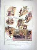 Original Old Antique Print 1902 Colour Harry Tailor Story Illustration 20th