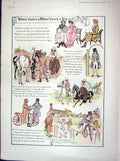 Old Antique Print 1902 Where There'S A Wheel There'S A Way Story Pictures 20th