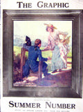 Original Old Antique Print 1902 Colour Romance Exorbitant Toll Man Bridge 20th
