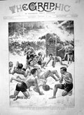 Original Old Antique Print 1903 Snow Bath Siers War Russia Washing 20th Century