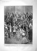 Original Old Antique Print 1903 Children Fancy Dress Mansion House Canterbury