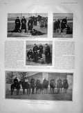 Original Old Antique Print 1903 Pigeon Post Corps German Army Birds Horses War