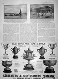 Original Old Antique Print 1903 Mumbles Lifeboat Soudan Hotel Khartoum Gsmith