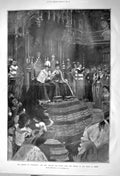 Antique Old Print 1903 Parliament King Speech Throne House Lords Fine Art 20th