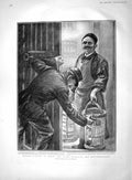 Original Old Antique Print 1903 Madame Therese Humbert Prison Luncheon Basket