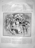 Original Old Antique Print 1903 Carnival Nice Flowers Vaughan Siers Tricycle