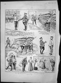 Original Old Antique Print 1903 Major Siers Marching Uniform War 20th Century