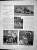 Original Old Antique Print 1903 Fatal Motor Car Accident Nice-Turbie Road 20th