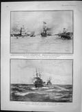 Original Old Antique Print 1903 King Carlos Lisbon Royal Yacht Victoria Albert