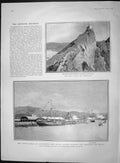 Original Old Antique Print 1903 King Edward England Gibraltar Royal Yacht Malta