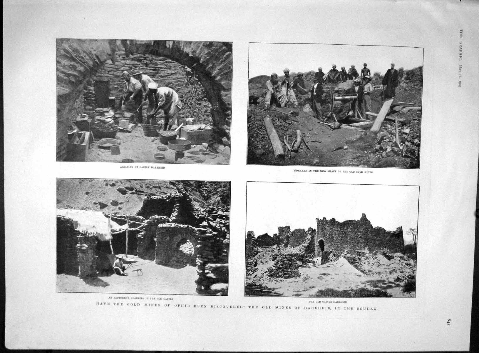 Original Old Antique Print 1903 GMines Ophir Dareheib Soudan King Scotland 20th