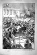 Old Antique Print 1903 French Chamber Pont De La Concorde Paris France 20th