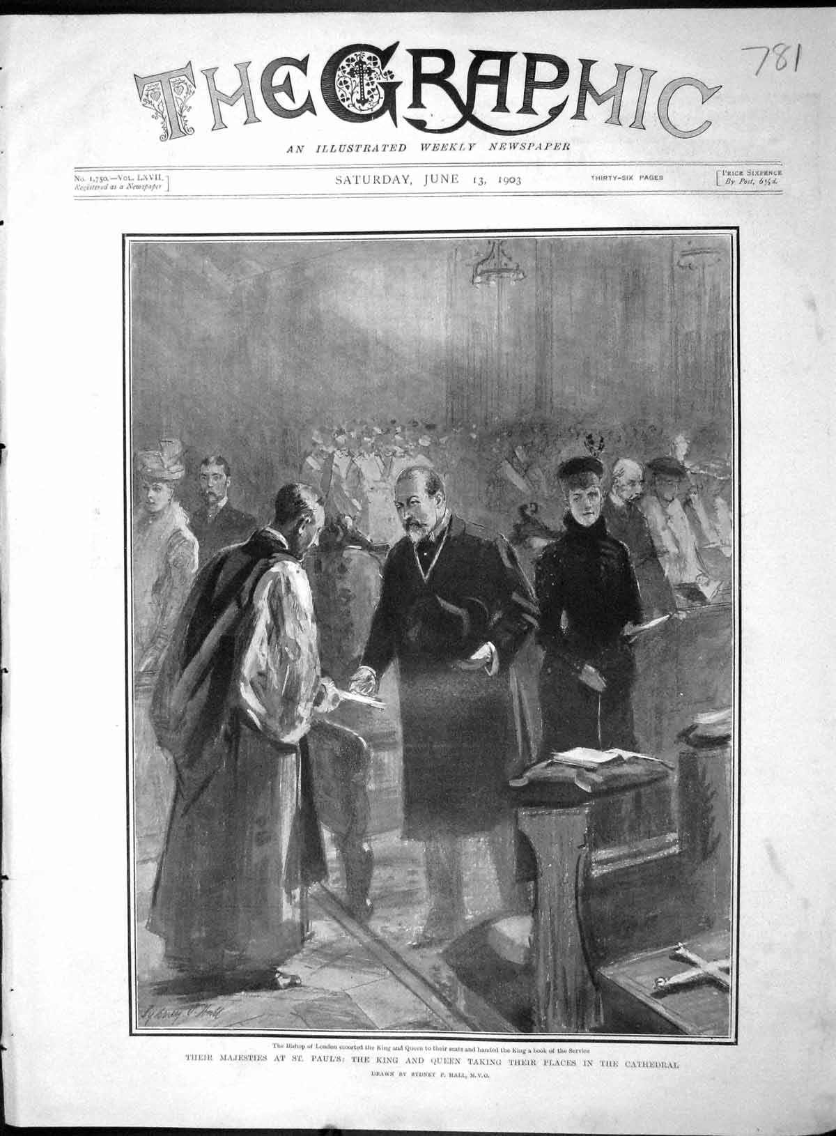 Old Antique Print 1903 Bishop London King Paul'S Cathedral Barclay Common 20th