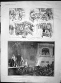Original Old Antique Print 1903 Motor Car Theatre Gymnase Paris Vardon Golf War
