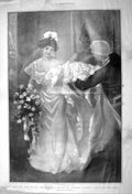 Original Old Antique Print 1903 Court London Season Lady Debutante Dress Train