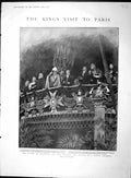 Old Antique Print 1903 King Edward Paris Vincennes Lonchamp Horse Racing 20th