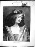 Original Old Antique Print 1903 Portrait Beautiful Woman Lady Celeste 20th