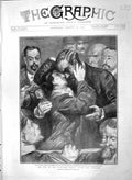Old Antique Print 1903 Madame Humbert Court Trial Kissing Husband Verdict 20th