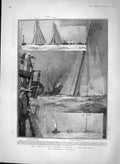 Original Old Antique Print 1903 America Cup Yacht Race Shamrock Reliance Sport