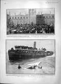Old Antique Print 1903 Ship Indefatigable Mersey Chamber Commerce Motreal 20th