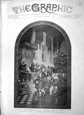 Original Old Antique Print 1903 Decoration Royal Exchange Mural Painting Kings