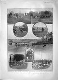 Original Old Antique Print 1903 Hunting Season Hounds Horses Huntsmen Sport
