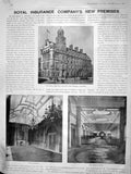 Original Old Antique Print 1903 Royal Insurance Company Servia King Peter Behr