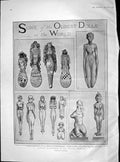 Old Antique Print 1904 British Museum Dolls Borneo Malay Sundyaks Durbar 20th