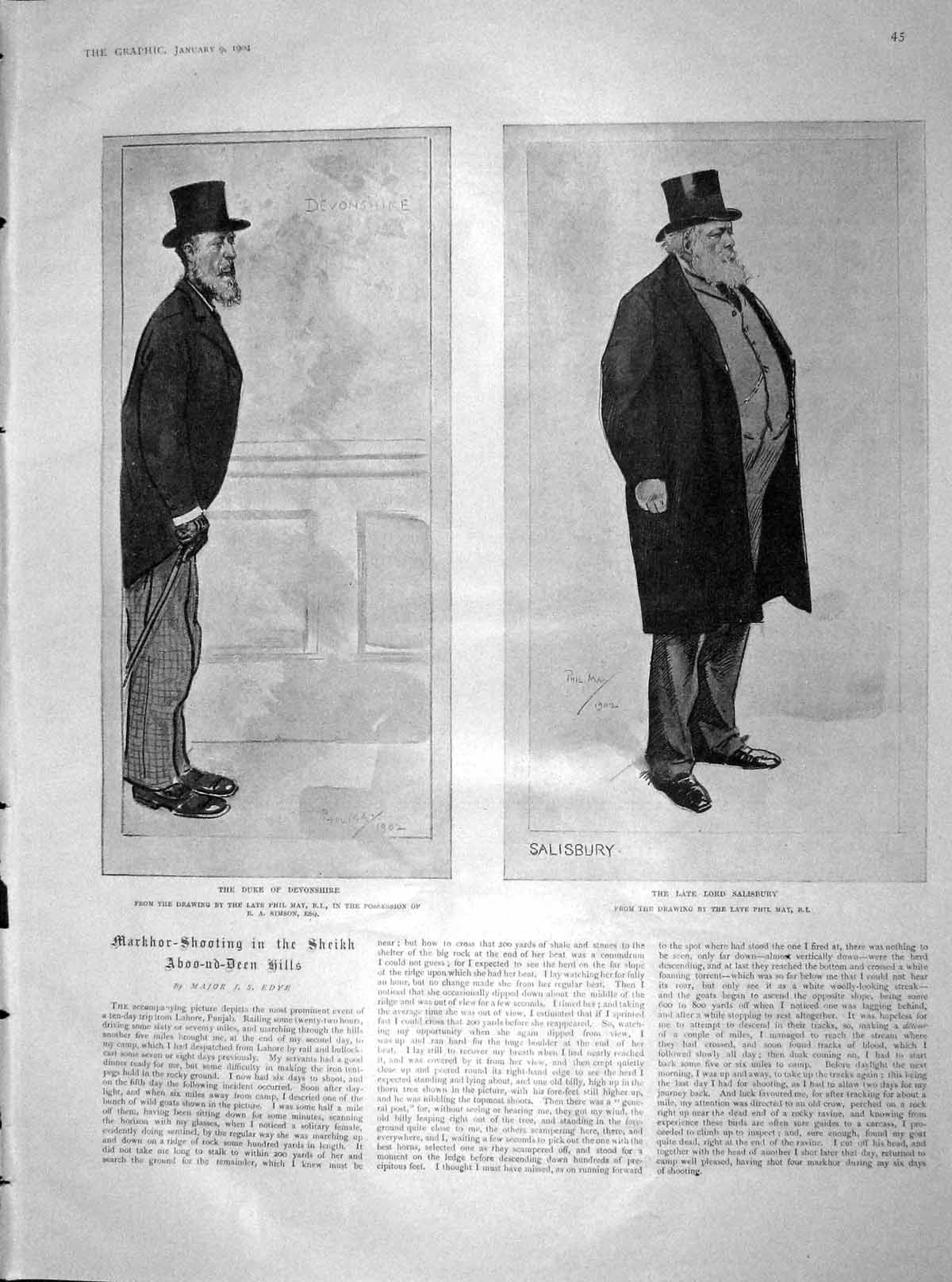 Old Antique Print 1904 Duke Devonshire Salisbury Russian School Manchuria 20th