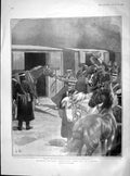 Old Antique Print 1904 Japanese Calvalry Detraining Remounts Horses War 20th