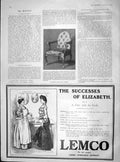 Old Antique Print 1904 Favourite Chair Dr. Johnson Lemco Liebig Extract 20th